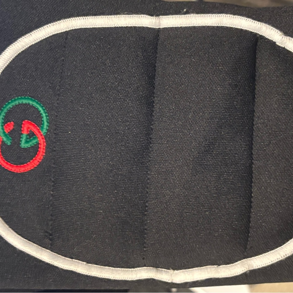 🔥 Gucci Men’s EUC Black Zip Hoodie/Jacket w/ GG logos & elbow pads, large - Picture 6 of 14